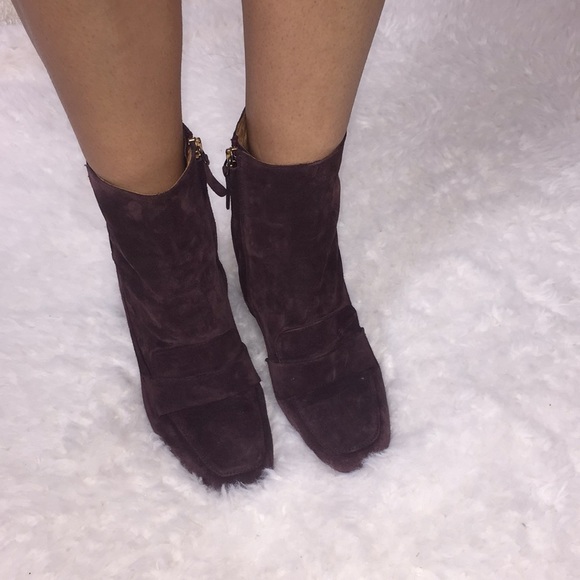 Whistles Ambrose Square Toe Loafer Boot burgundy